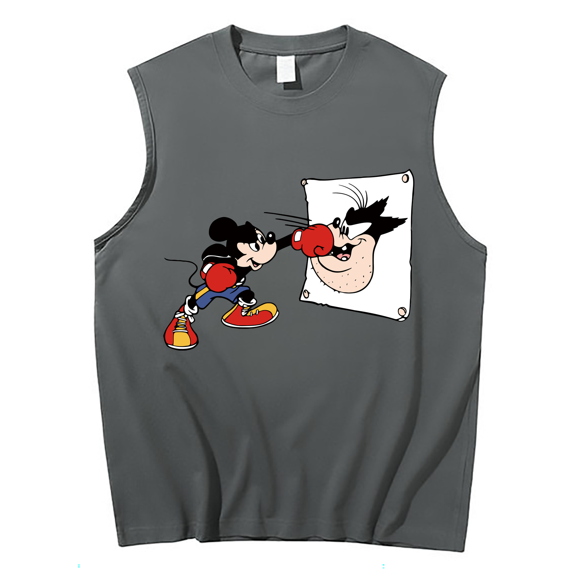 ミッキーマウス Mickey Mouse コットン100％タンクトップ（フロントプリント）